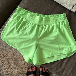 Scream green light hotty hot shorts 4 inch high rise size 14